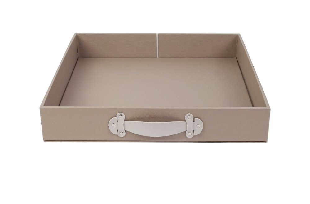 Caixa Gaveta de Couro tamanho G: 50L x 50P x 8A cor Savana