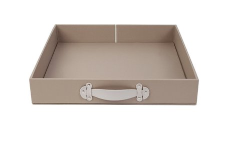 Caixa Gaveta de Couro tamanho G: 50L x 50P x 8A cor Savana
