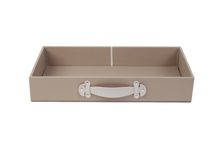 Caixa Gaveta de Couro tamanho P: 50L x 25P x 8A cor Savana